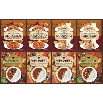 レストランカレー（4食）＆味わいパスタソース（4食）セット
