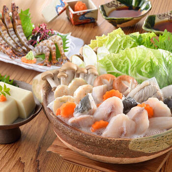 ふくちり鍋と車海老刺身の福満喫セット