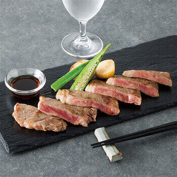 萬野和牛サーロインテーキ2枚＆だし醤油セット