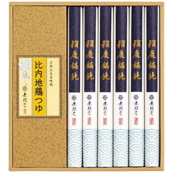 稲庭饂飩（6束）・比内地鶏つゆ（6袋）