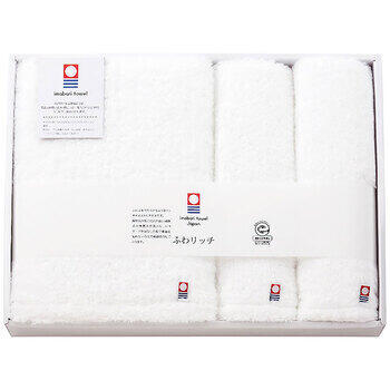 無撚糸バス・フェイスタオルセット（ホワイト）