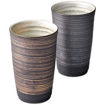 金銀刷毛ペア陶酒杯