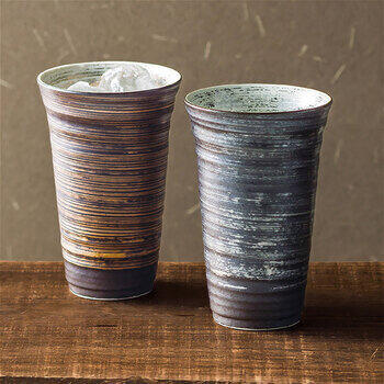 金銀刷毛反型ペアビアカップ（大）