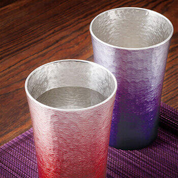 錫製タンブラー200ml2客セット（赤）