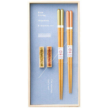 桐箱箸置付夫婦箸スローリビング