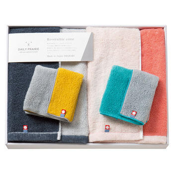 ハーフバスタオル2P&タオルハンカチ2P