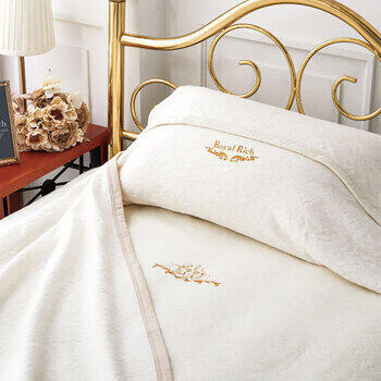 国産ジャカードシルク混綿毛布