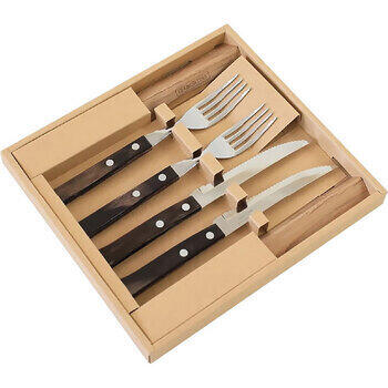 ポリウッドステーキナイフ＆フォーク＆カトラリーレストセット