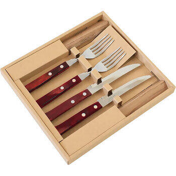 ポリウッドステーキナイフ＆フォーク＆カトラリーレストセット