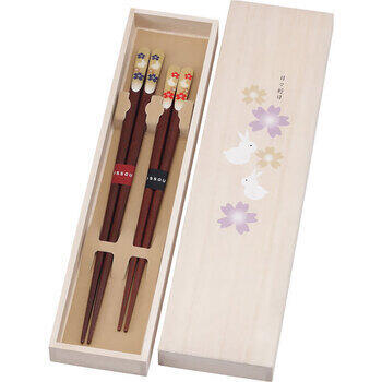 吉兆桐箱入夫婦箸