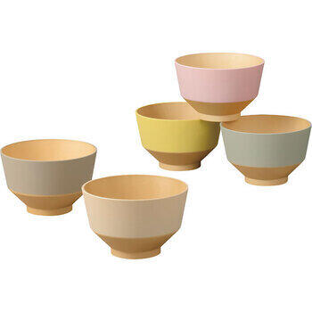 日々色抗菌汁椀5客セット
