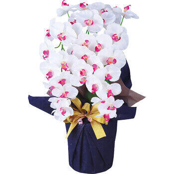 アーティフィシャルフラワー大輪3本立胡蝶蘭（ホワイトビューティー）