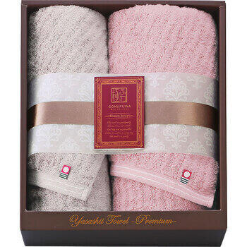 やさしいたおるエレガントラインスリムバス・フェイスタオル各1枚セット