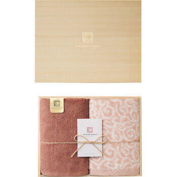 紋織タオル×極上タオルフェイスタオル2枚セット（木箱入）