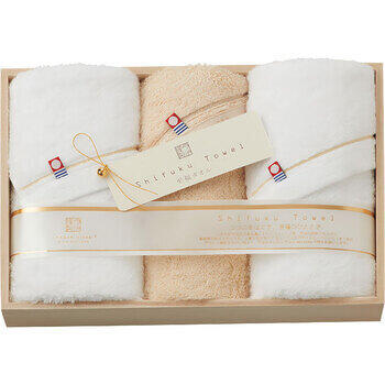 至福タオルフェイス・ウォッシュタオルセット（木箱入）