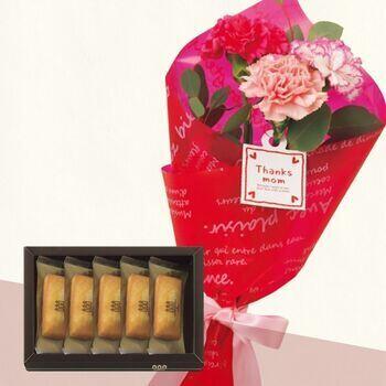 【生花】フィナンシェと母の日花束のセット