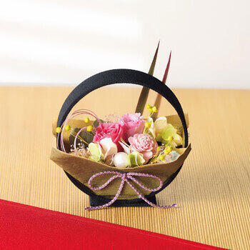 和（なごみ）黒（プリザーブドフラワー）