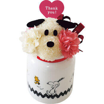 お花スヌーピーＺｉｇｚａｇＴｈａｎｋｙｏｕ（プリザーブドフラワー）