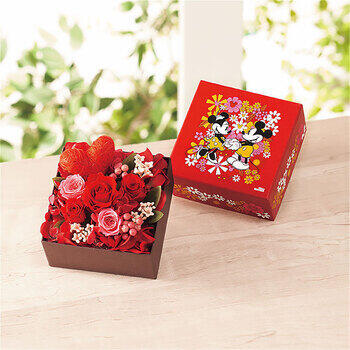 ボックスフラワーアレンジメント（ミッキー＆ミニー）