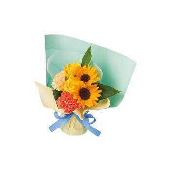 【生花】ひまわりとバラのスタンディングブーケ
