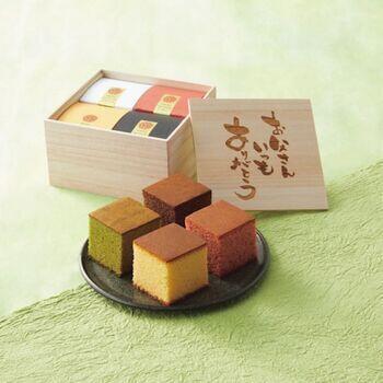 京都お福分けカステラ4個セット桐箱入り