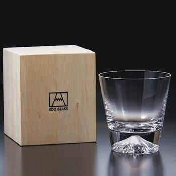 江戸硝子富士山ロックグラス（木箱入）