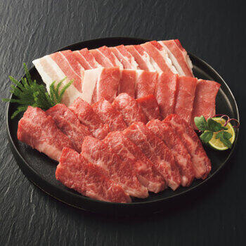 鹿児島黒豚・黒毛和牛　バラ　焼肉セット（計600g）