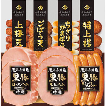 鹿児島県産黒豚ハム　さつまあげセット　KKS-300N