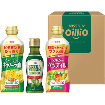 日清　ヘルシーオイル＆EXVオリーブオイルギフト（3本）