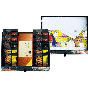 ミニたんす御進物「ほまれ」かすてぃら&今治産たおる HMKF-EJ4