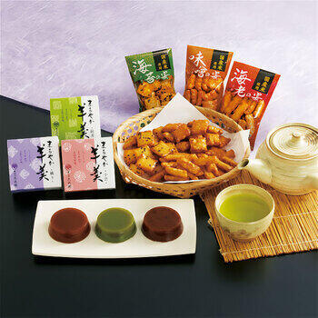 緑茶・あられ・羊かん詰合せ TRY-50