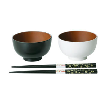 ファミーユレンジ汁椀ペア（箸付）