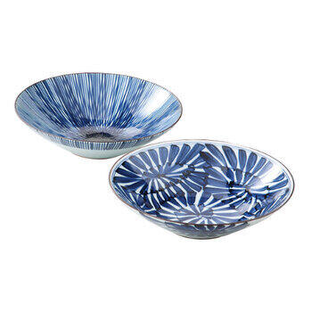 古染紋手描き多用鉢ペア