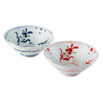 万歴手描き6寸多用鉢ペア