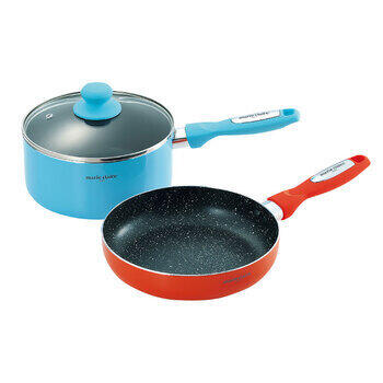 カラーズアルミ片手鍋18cm&フライパン20cm