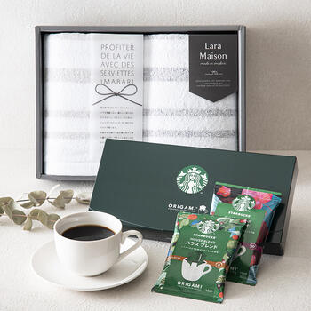 オリガミパーソナルドリップコーヒーギフト SBX-10B＋フェイスタオル2枚セット