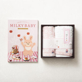 【出産内祝い専用】MILKY BABY チェリー+フェイス・ハンドタオルセット
