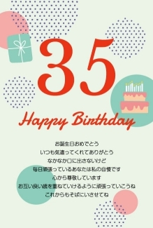 誕生日祝い向けメッセージカード　HAPPY BIRTHDAY 5
