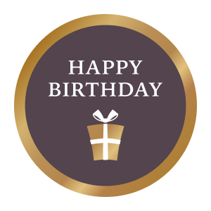 ギフトシール・のしシール rs_64 Happy Birthday(ブラウン)
