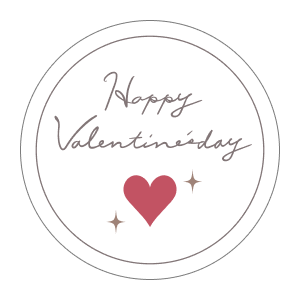 ギフトシール・のしシール rs_71 Happy Valentine's day(ホワイト)