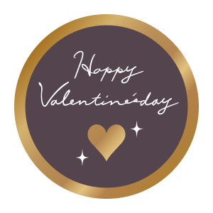 ギフトシール・のしシール rs_72 Happy Valentine's day(ブラウン)