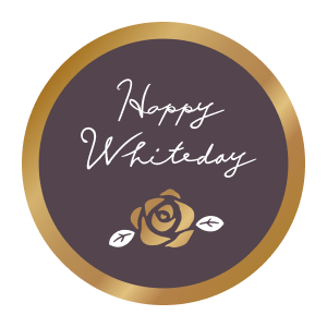 ギフトシール・のしシール rs_74 Happy White day(ブラウン)